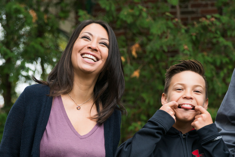 Mom and son enjoying the outdoors
